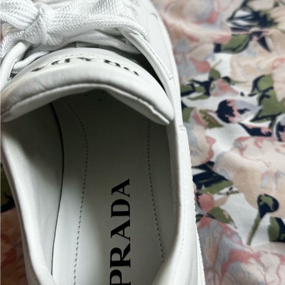 Authentic Prada White Leather Sneakers - Picture 4 of 6